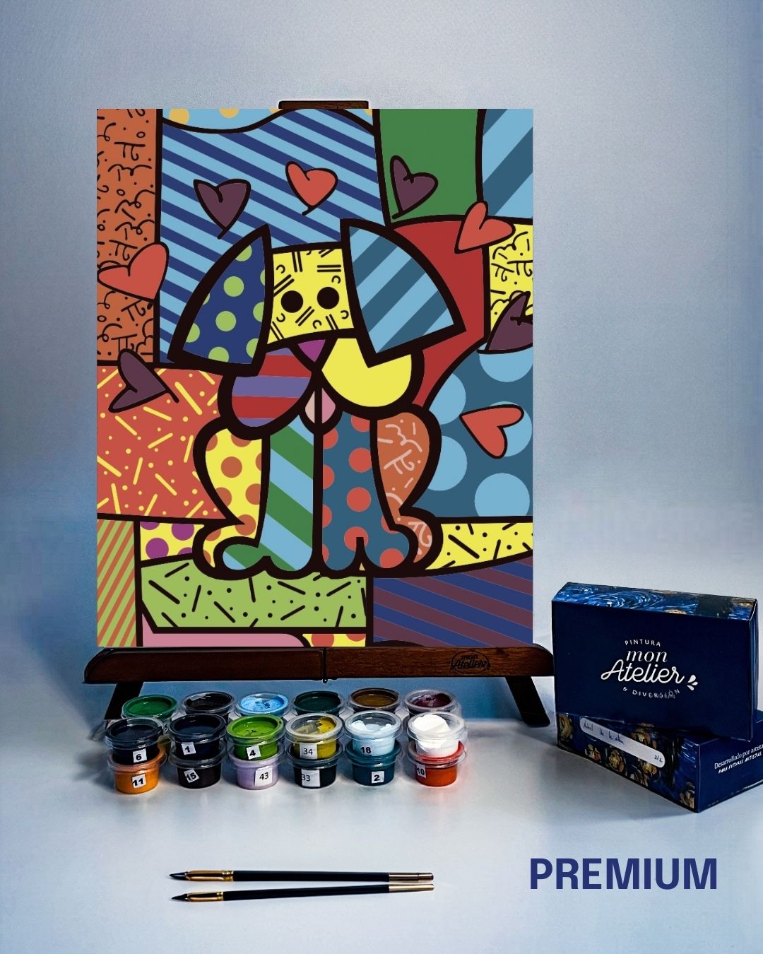 PINTURA POR NÚMERO - PERRO BRITO