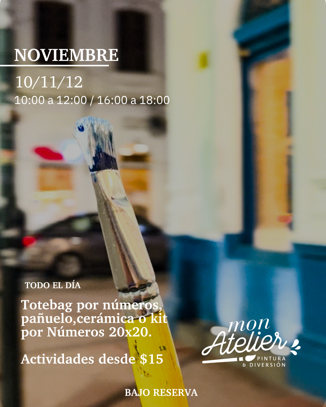 Actividad de Pintura en Quito – Lunes 10, Martes 11 y Miércoles 12 de Noviembre