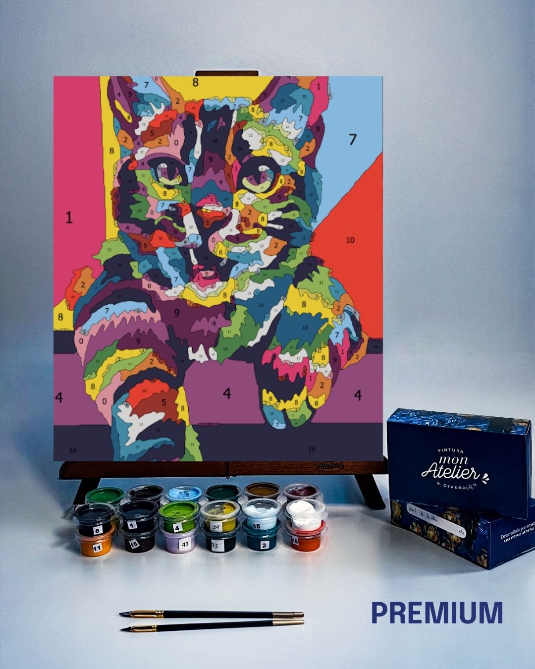 PINTURA POR NÚMERO - POP ART CAT