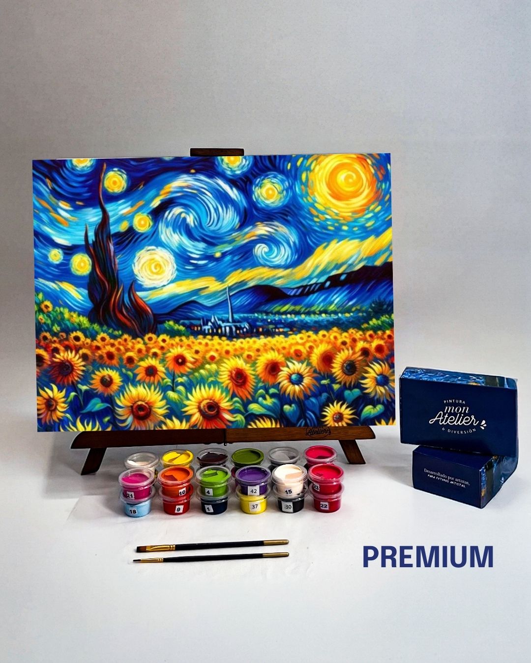 PINTURA POR NÚMERO - GIRASOLES NOCTURNOS