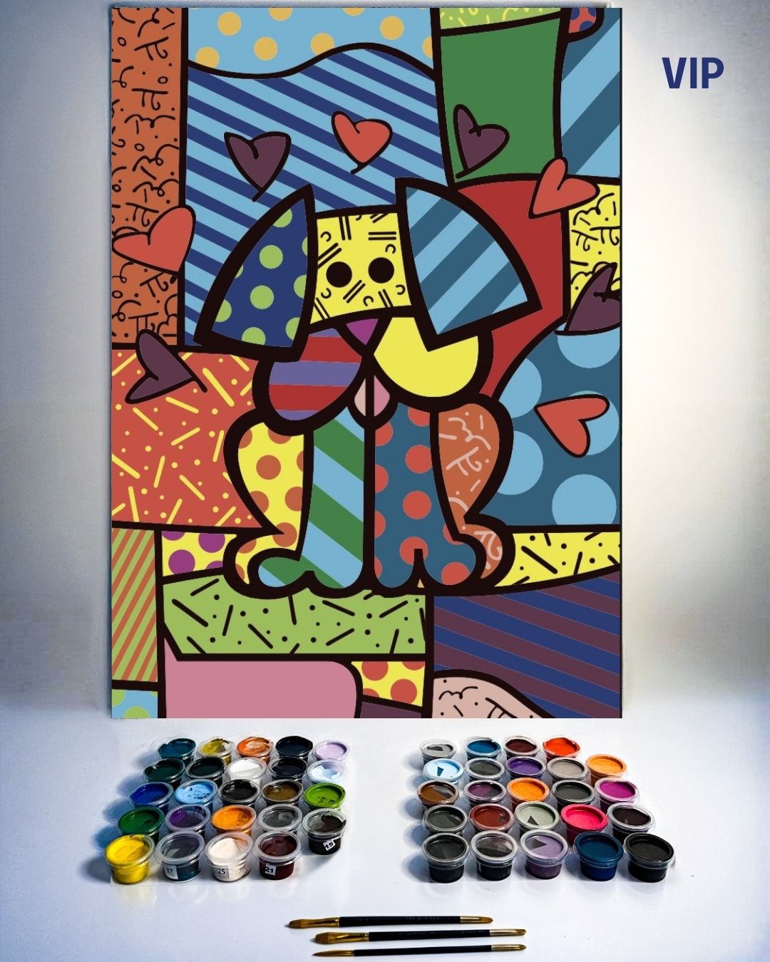 PINTURA POR NÚMERO VIP - PERRO BRITO