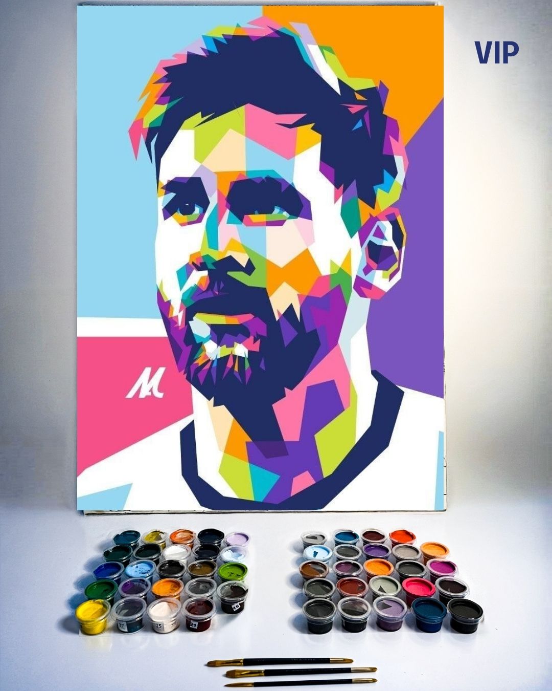 PINTURA POR NÚMERO VIP - MESSI CARA