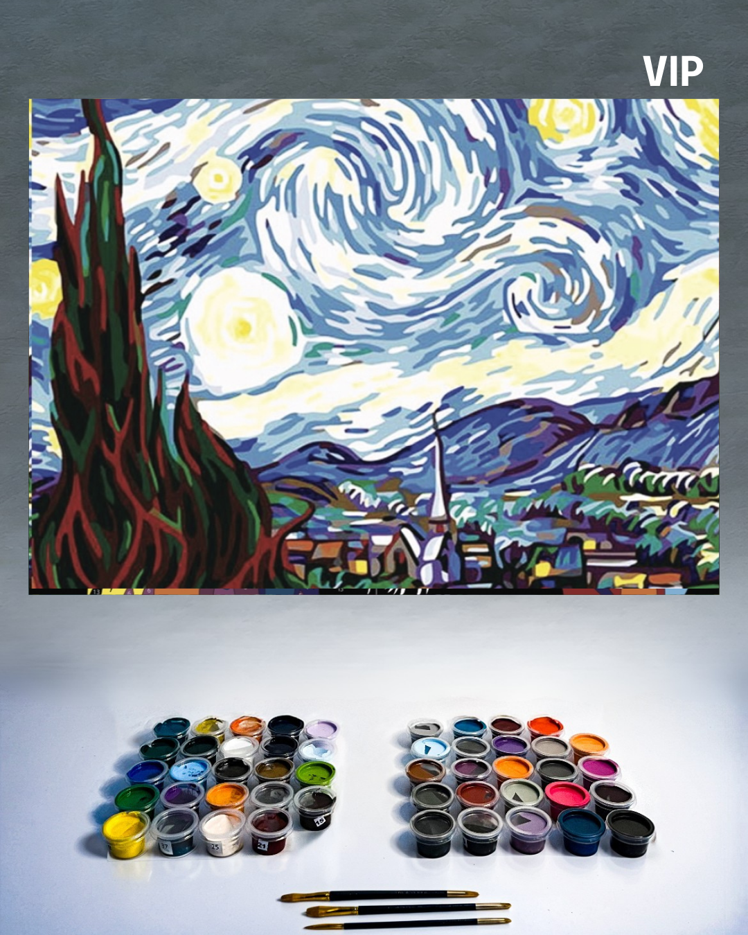 PINTURA POR NÚMERO - NOCHE ESTRELLADA