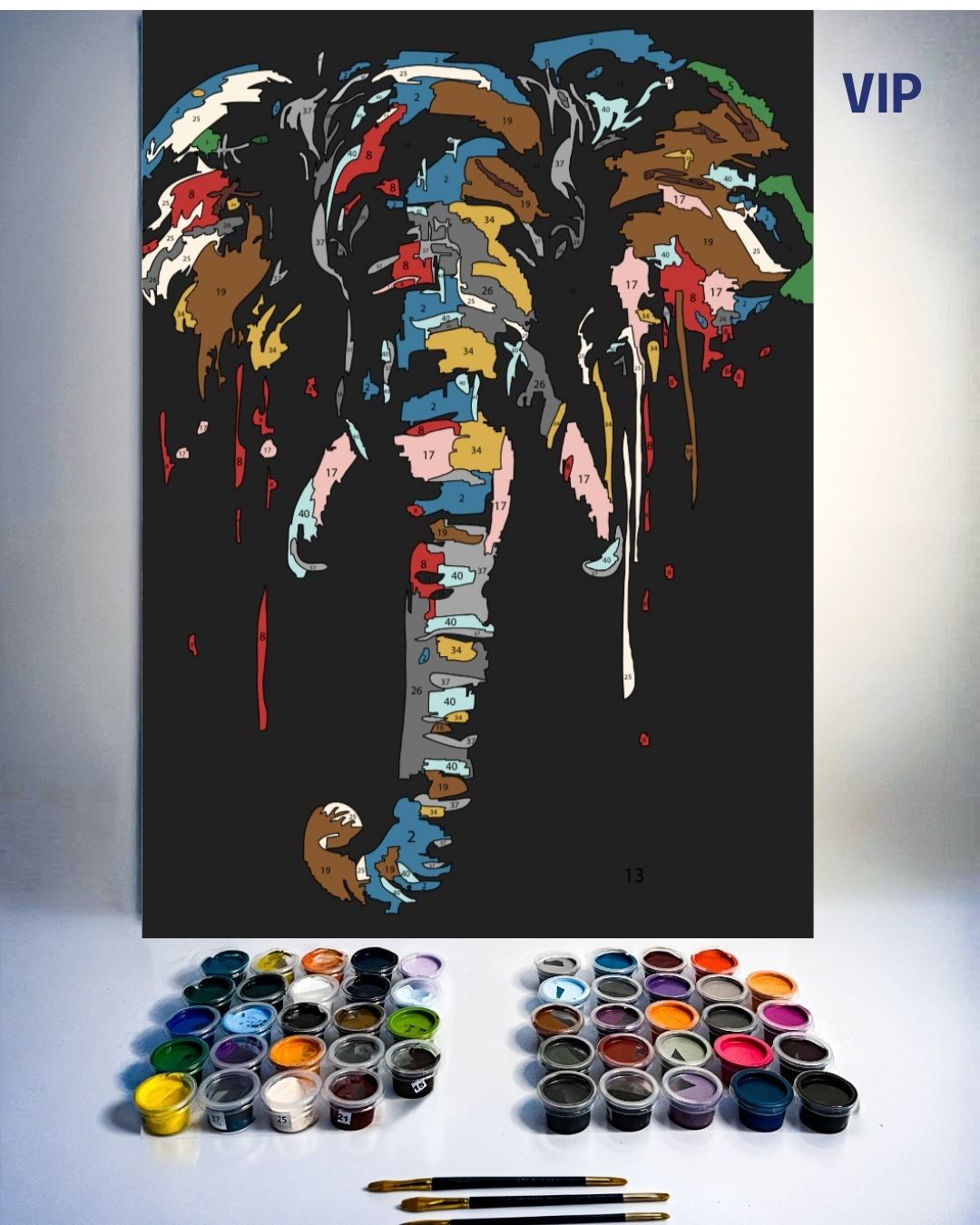 PINTURA POR NÚMERO VIP - ELEFANTE