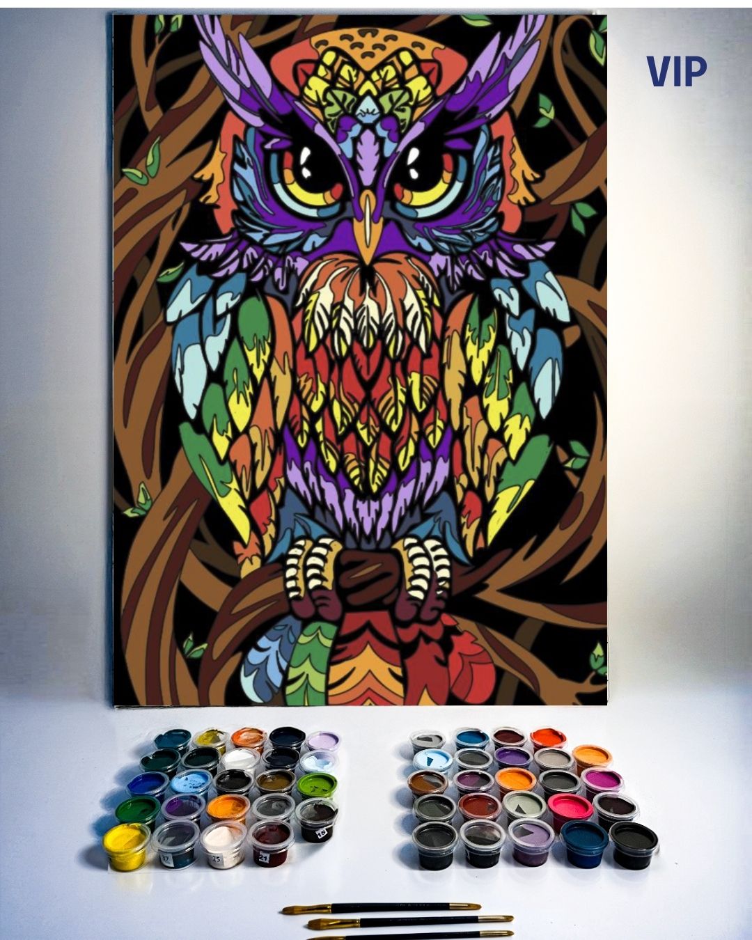 PINTURA POR NÚMERO VIP - BUHO