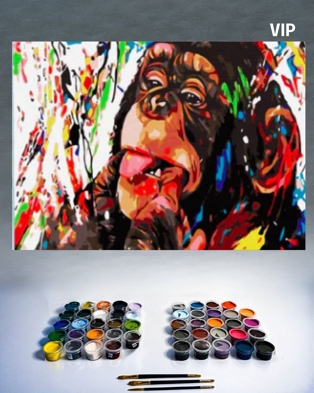 PINTURA POR NÚMERO VIP - POP CHIMP