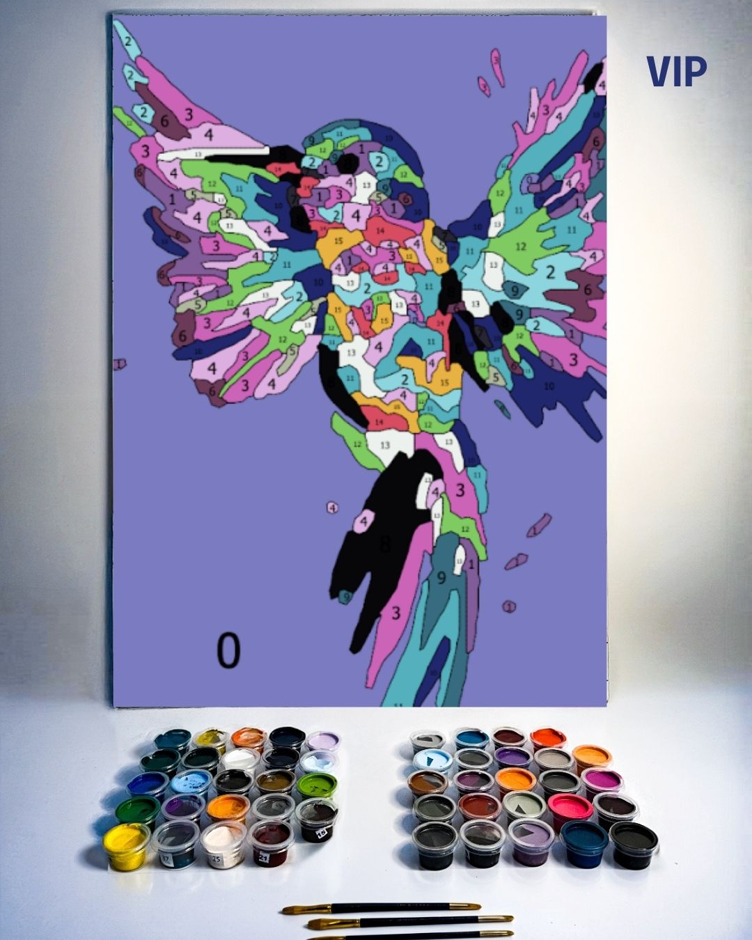 PINTURA POR NÚMERO VIP - POP ART COLIBRI