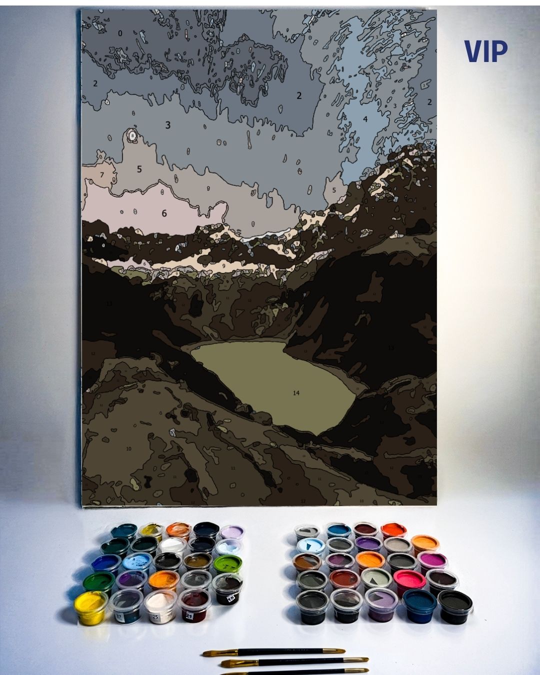 PINTURA POR NÚMERO VIP - LAGUNA AMARILLA