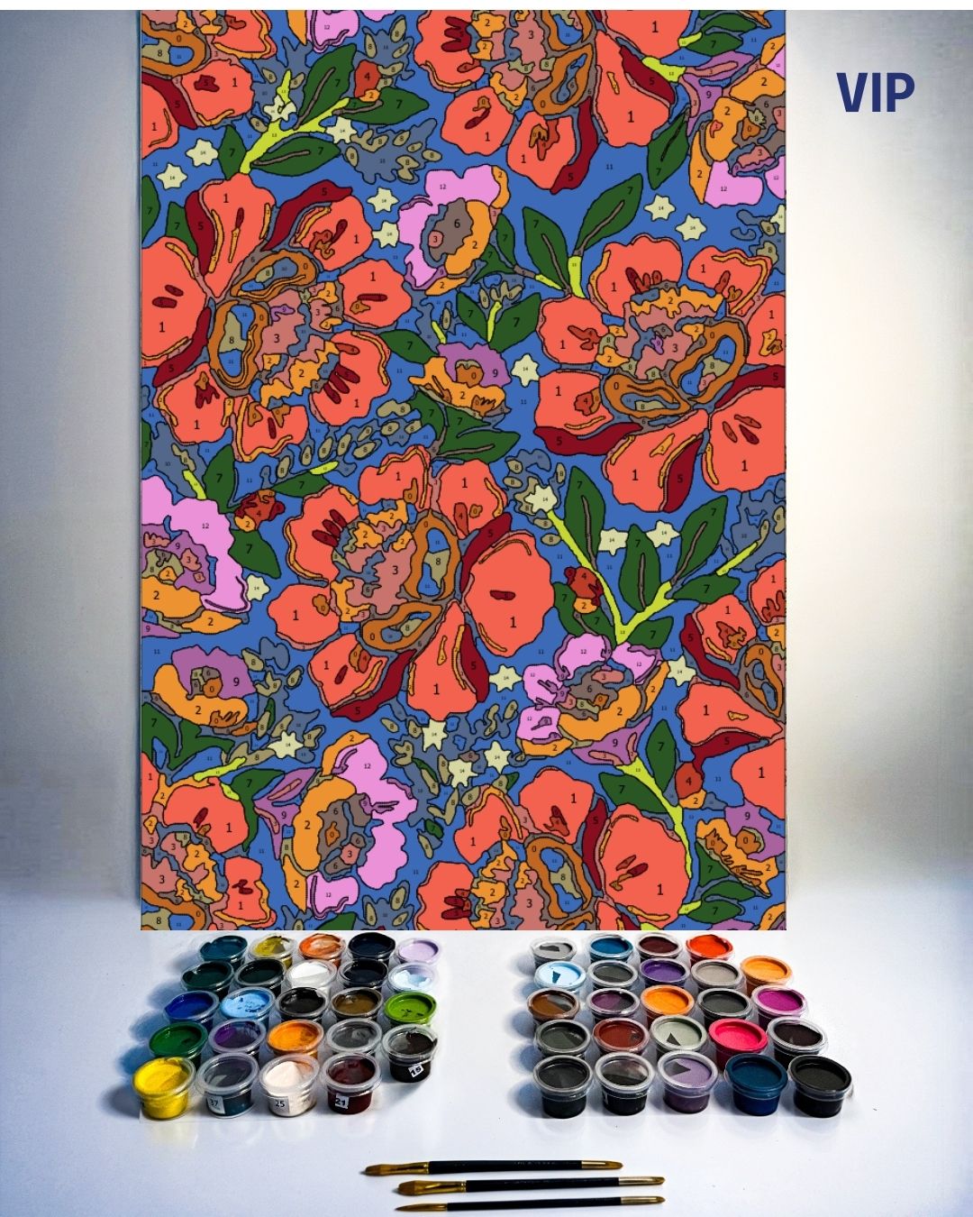PINTURA POR NÚMERO VIP - SINFONIA DE FLORES