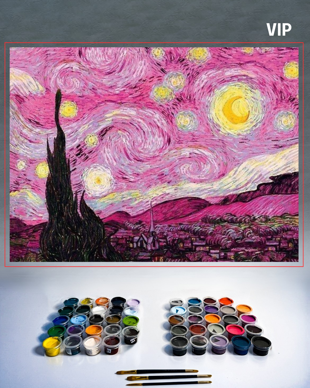 PINTURA POR NÚMERO - Noche de rosas estrellada