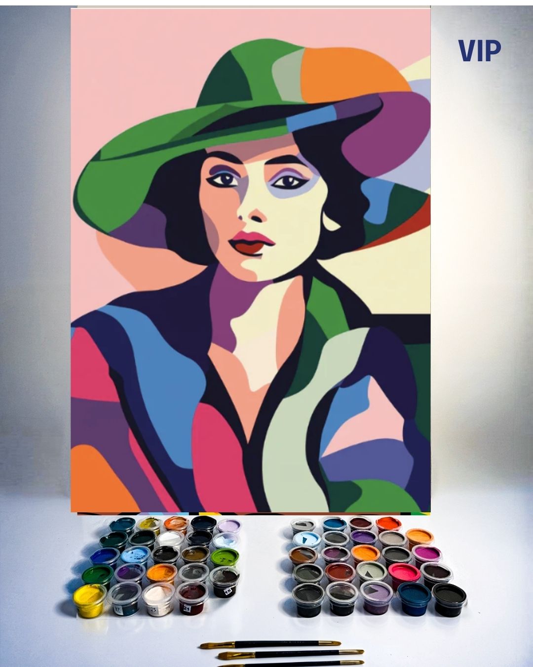 PINTURA POR NÚMERO VIP - WOMAN POP ART