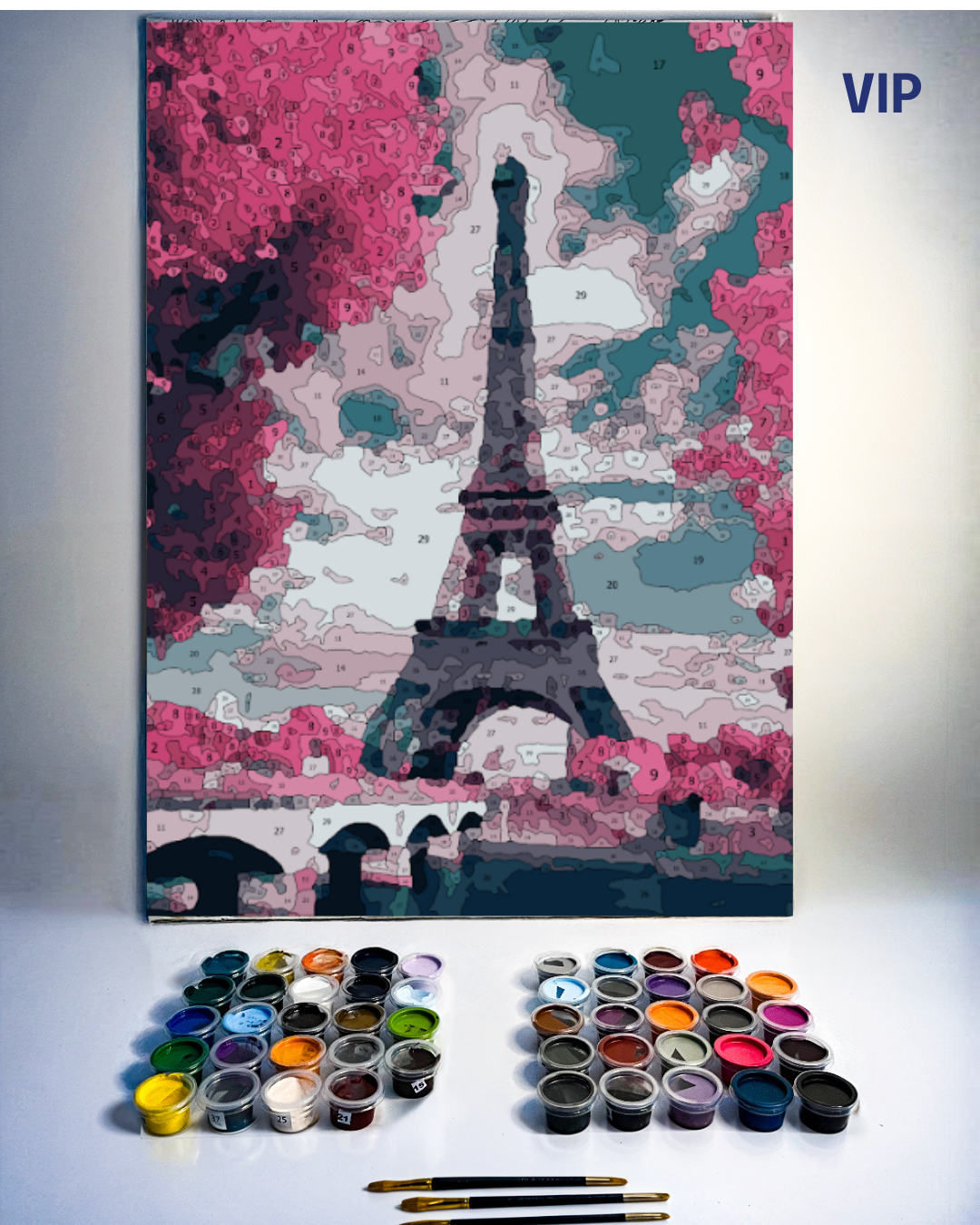 PINTURA POR NÚMERO - EIFFEL ROSA