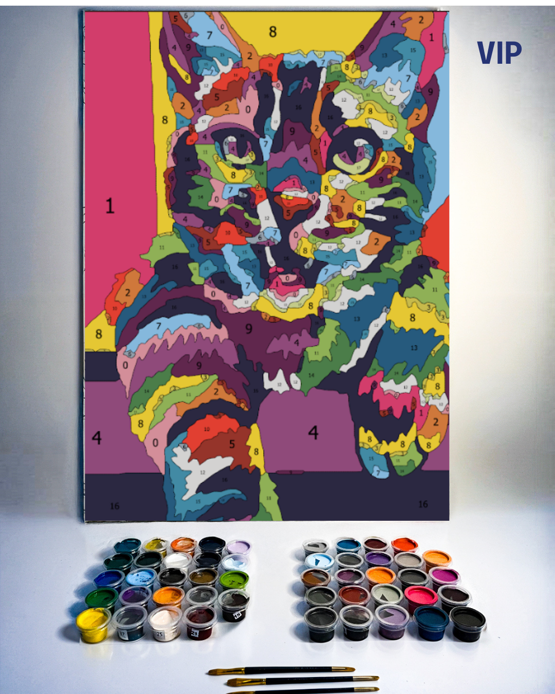 PINTURA POR NÚMERO - POP ART CAT