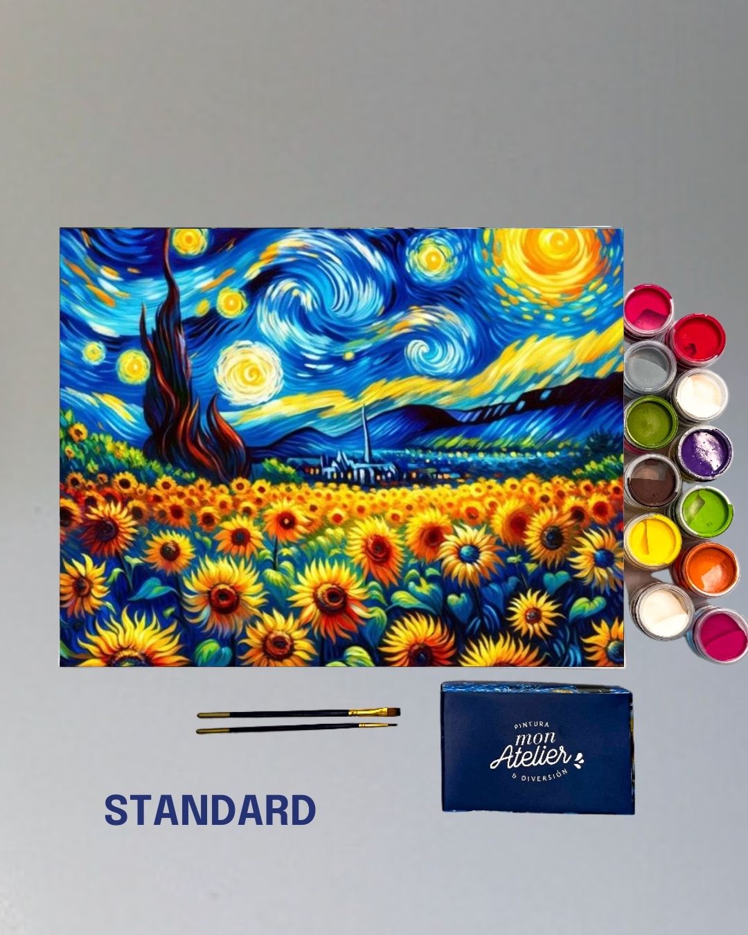 PINTURA POR NÚMERO STANDARD - GIRASOLES NOCTURNOS
