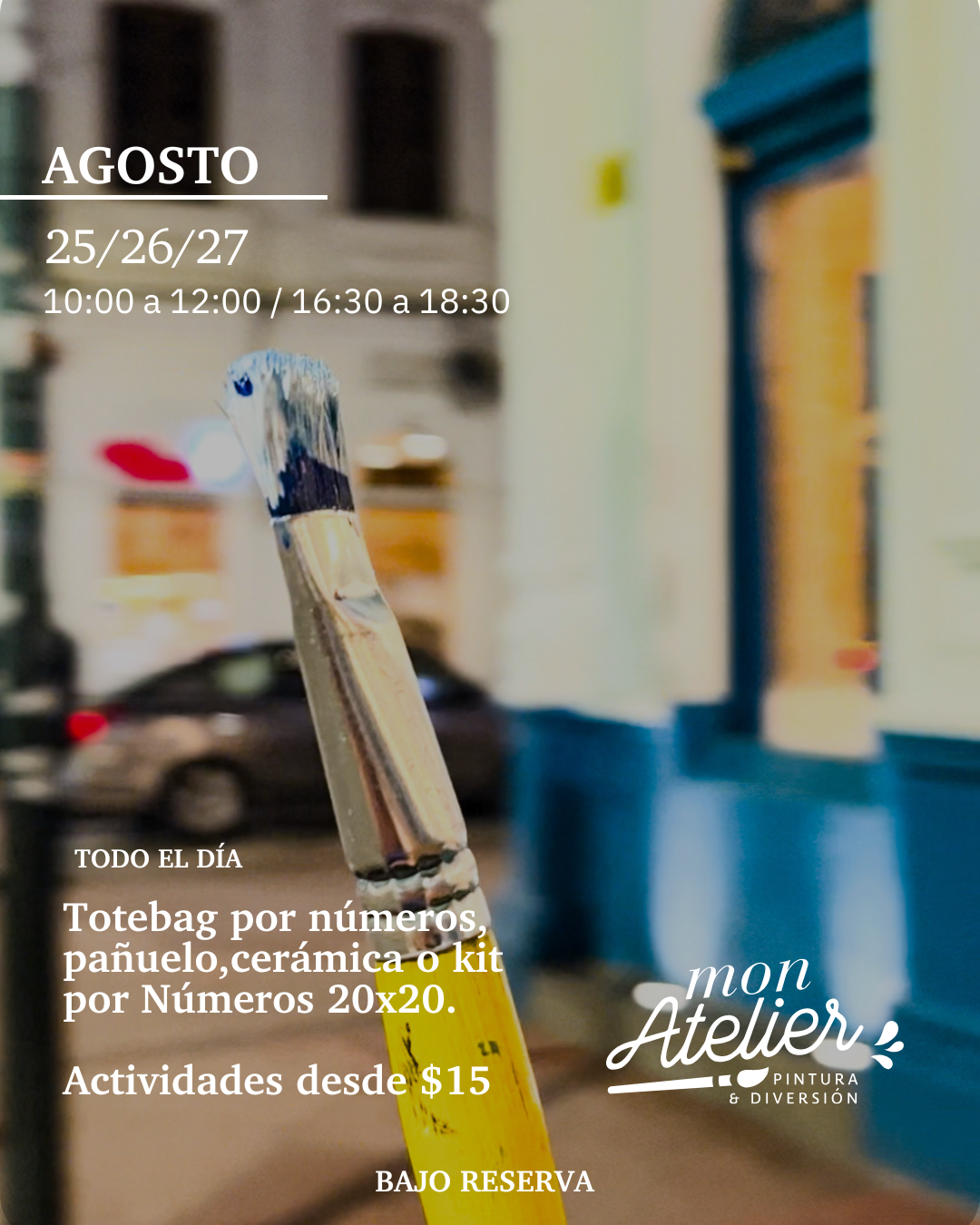 Actividad de Pintura en Quito – Lunes 25, Martes 26 y Miércoles 27 de agosto