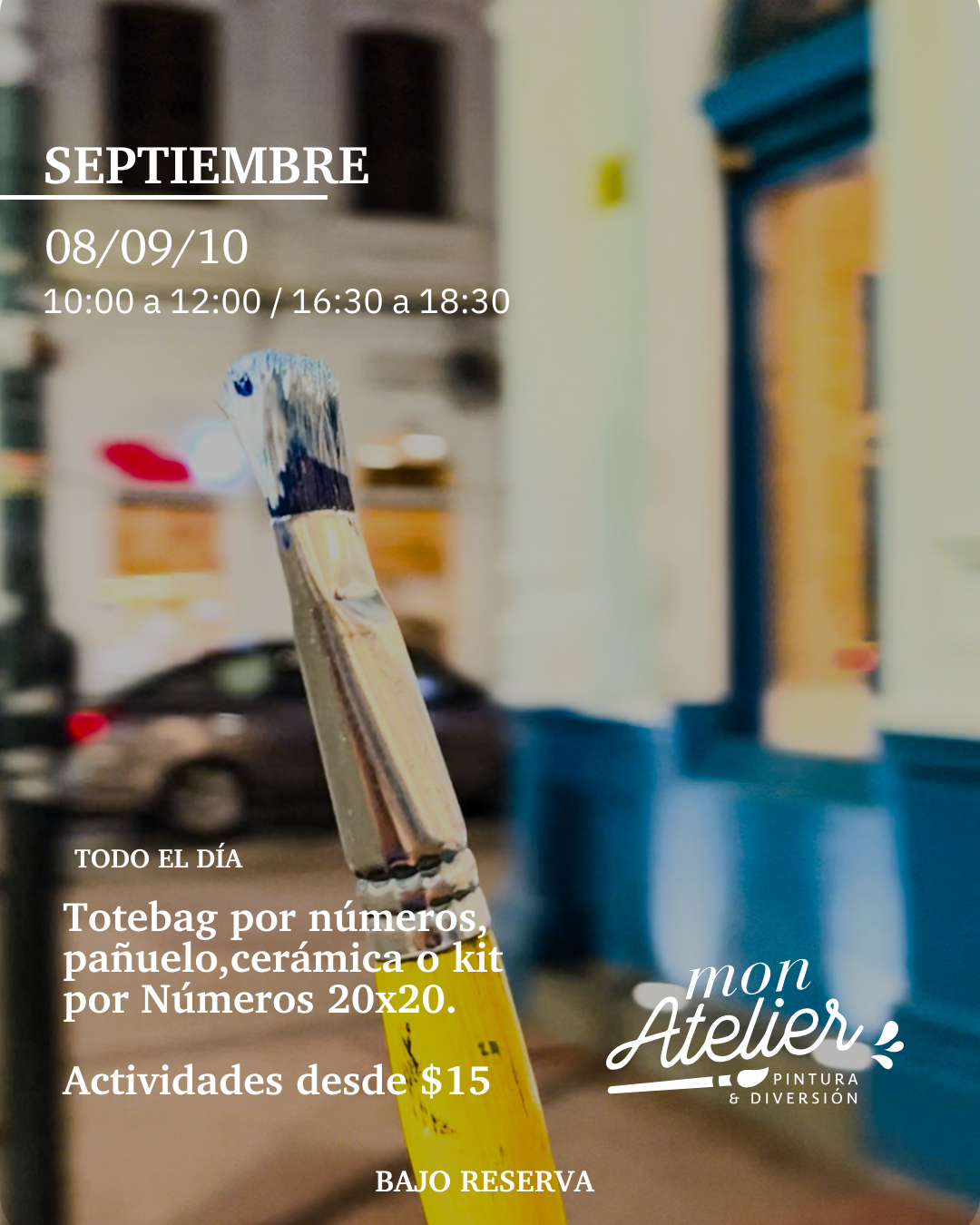 Actividad de Pintura en Quito – Lunes 08, Martes 09 y Miércoles 10 de Septiembre