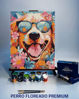 PINTURA POR NÚMEROS - PERRO FLOREADO