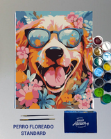 PINTURA POR NÚMEROS - PERRO FLOREADO