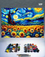 PINTURA POR NÚMERO - GIRASOLES NOCTURNOS