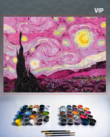 PINTURA POR NÚMERO - Noche de rosas estrellada