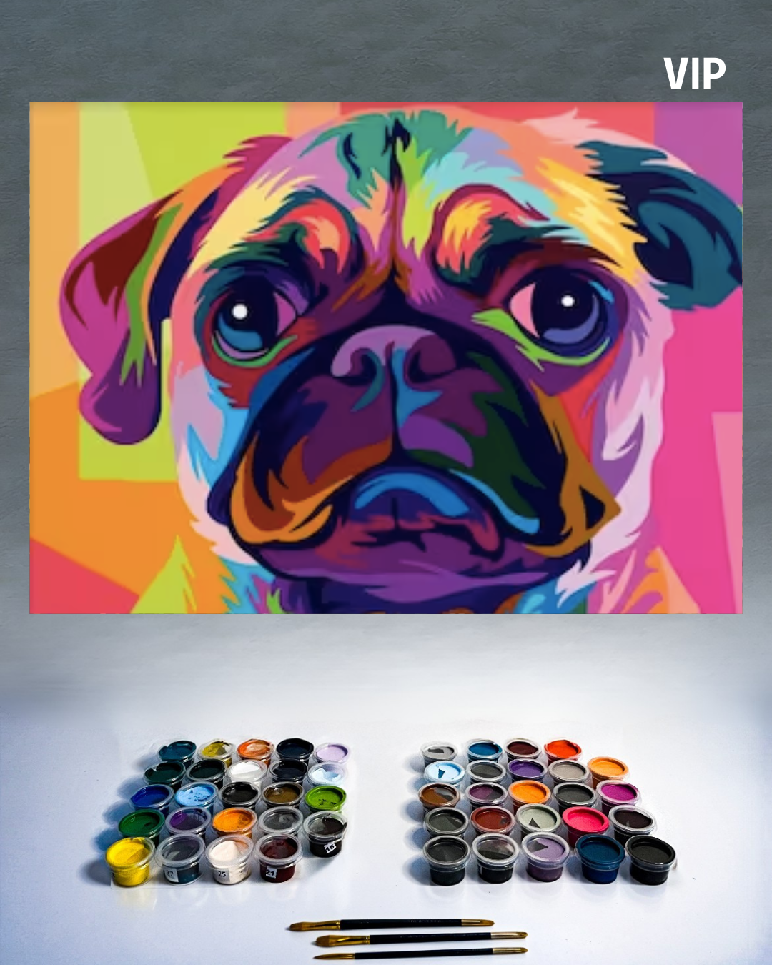 PINTURA POR NÚMERO - PUG