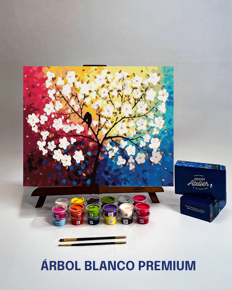 PINTURA POR NÚMEROS - ÁRBOL  BLANCO
