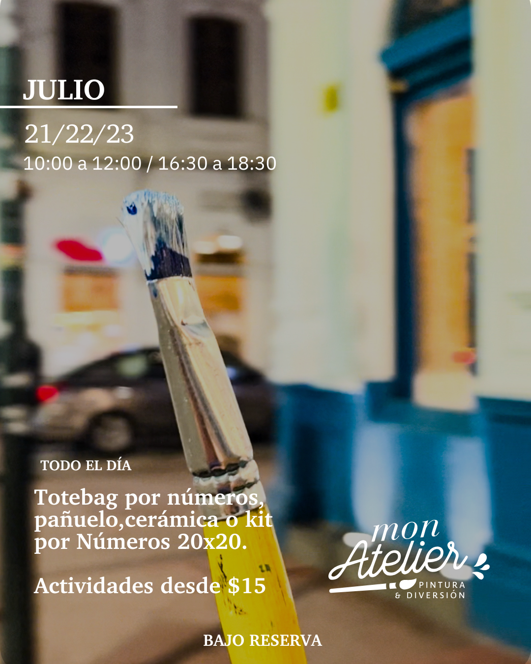 Actividad de Pintura en Quito – Lunes 21, Martes 22 y Miércoles 23 de julio
